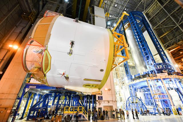 NASA image: Engine Section for NASA’s SLS Rocket Prepared for Joining to Rest of Stage